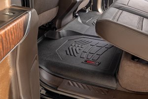 GMC Sierra 2500 HD Floor Mats - Front & Rear - Rough Country - Sure-Fit - '20-'24